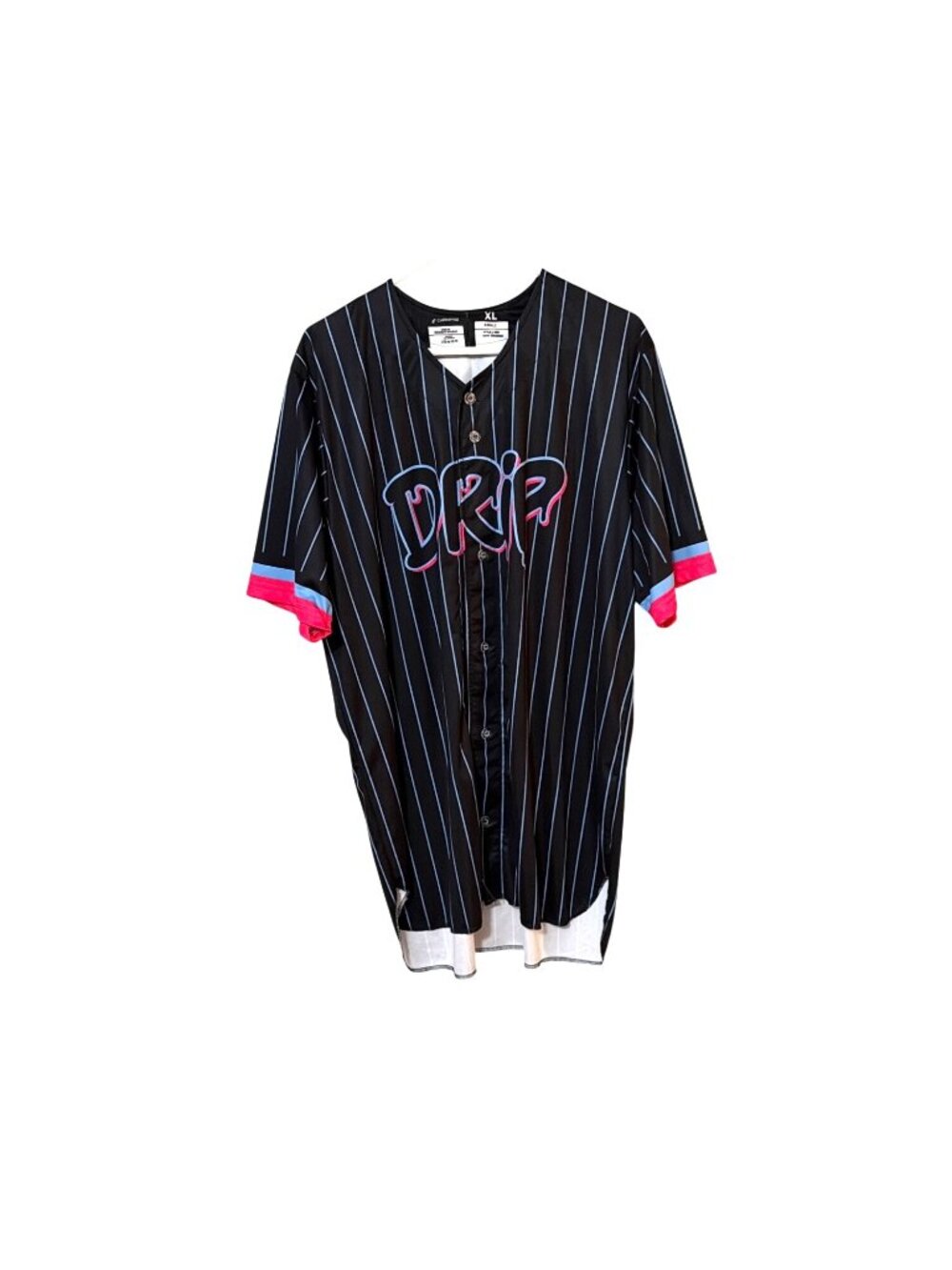 Champro XL Drip Adult‎ Polyester Baseball Jersey Black Pinstripe Button-Up Dress